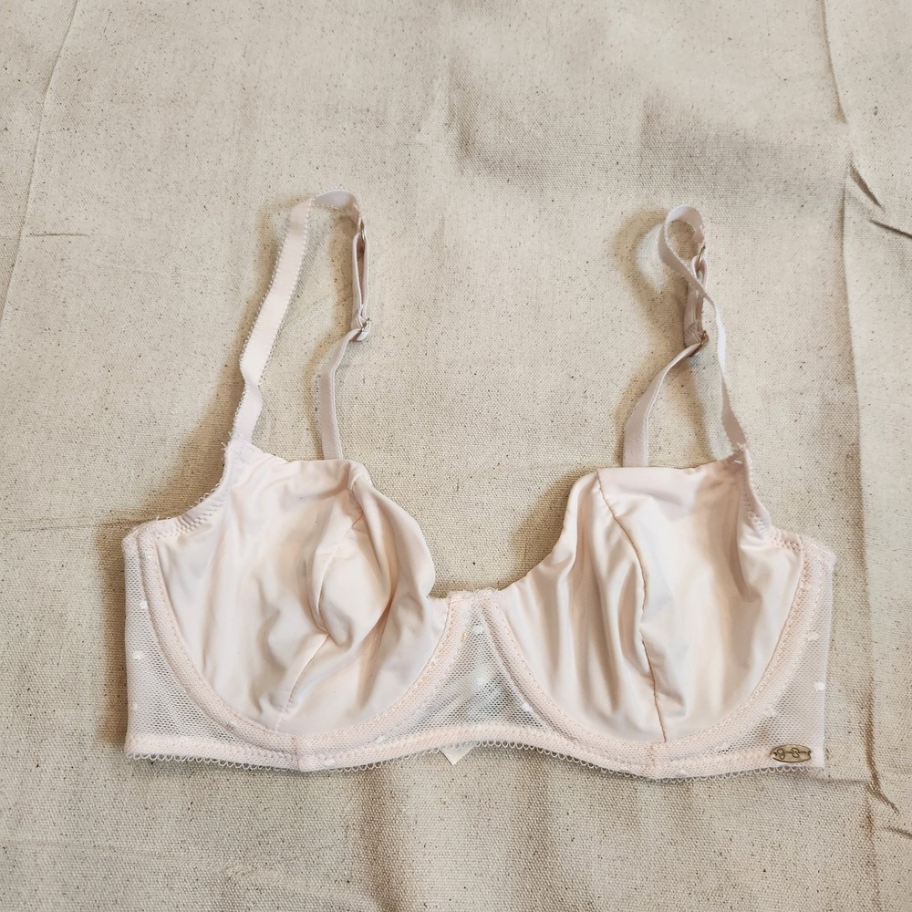 Jessica Simpson Light Pink Mesh Dot Underwire Bra Size 34C New Lingerie